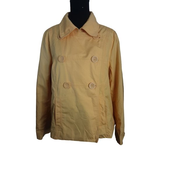 L. L. Bean Double Breasted Pea Raincoat Jacket Women Size Large Fall Spring - Picture 10 of 10